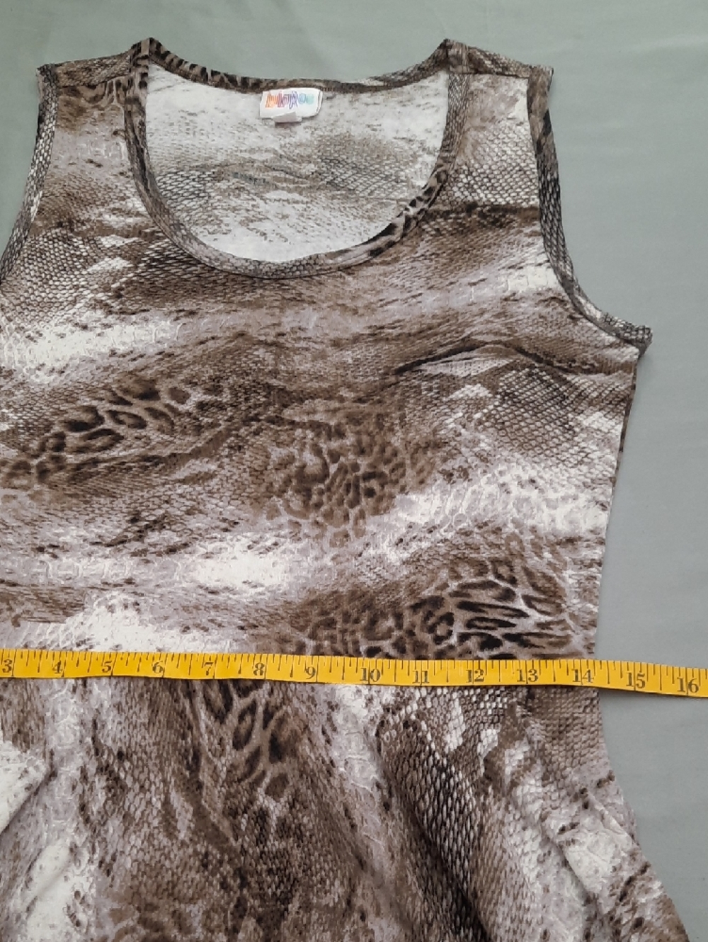 LuLaRoe's Sleeveless Brown Animal-Print Fit & Flare Dress - Size M - Picture 7 of 9